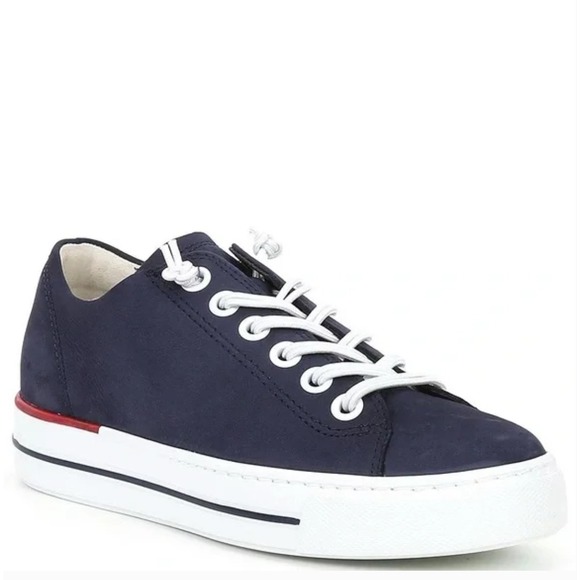 Paul Green Hadley Platform Sneaker Leather Navy Blue Low Top Shoes UK 7 US 9.5 - Picture 1 of 9